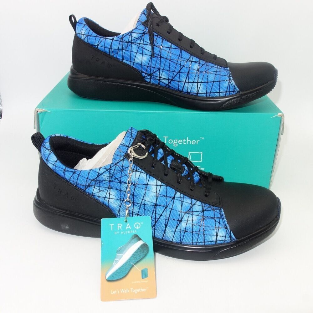 NEW Alegria Traq Qest Lace Up Smart Walking Shoes Blue Size 40 Women's 9.5-10
